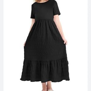 Pat Pat Elegant Black Maxi Dress